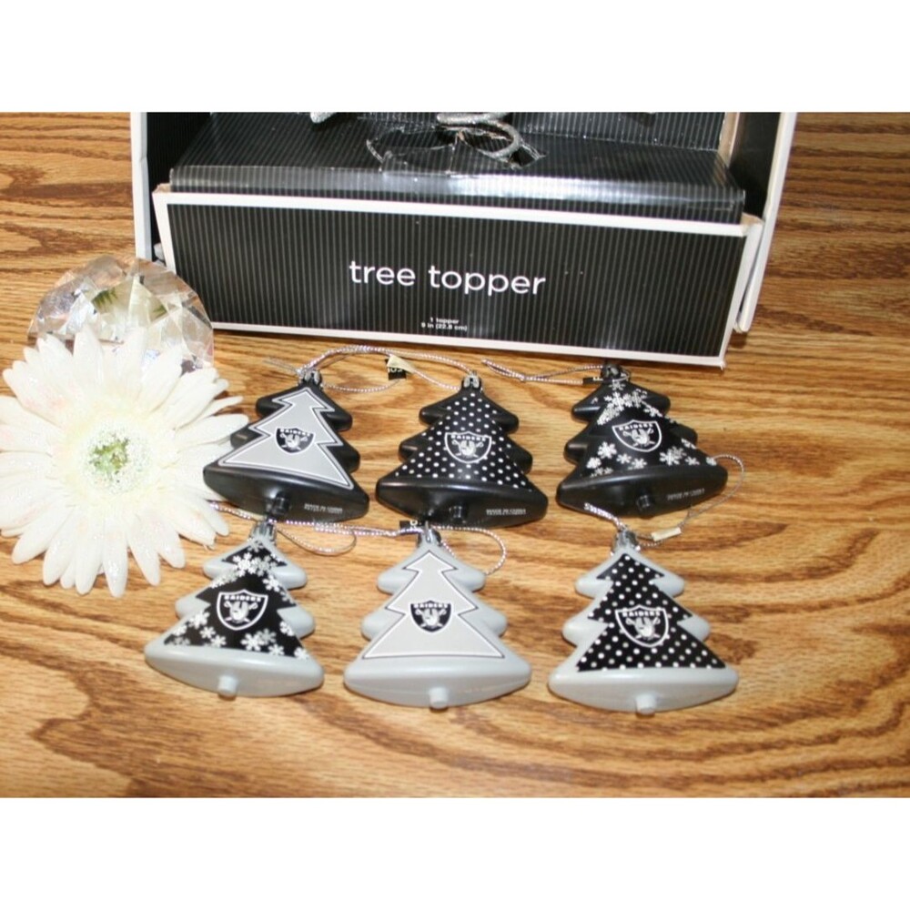 Target Silver Glitter Star Tree Topper Raiders Ornaments Christmas Decor Lot - Picture 3 of 3